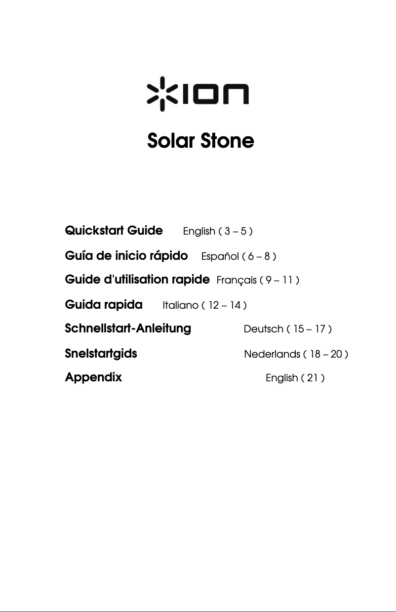 Página 1 del manual Manual de usuario ION Solar Stone