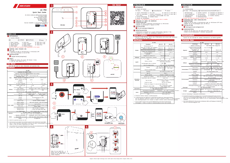 Página 1 del manual Guía de inicio rápido Hikvision DS-PWA96-Kit-WE