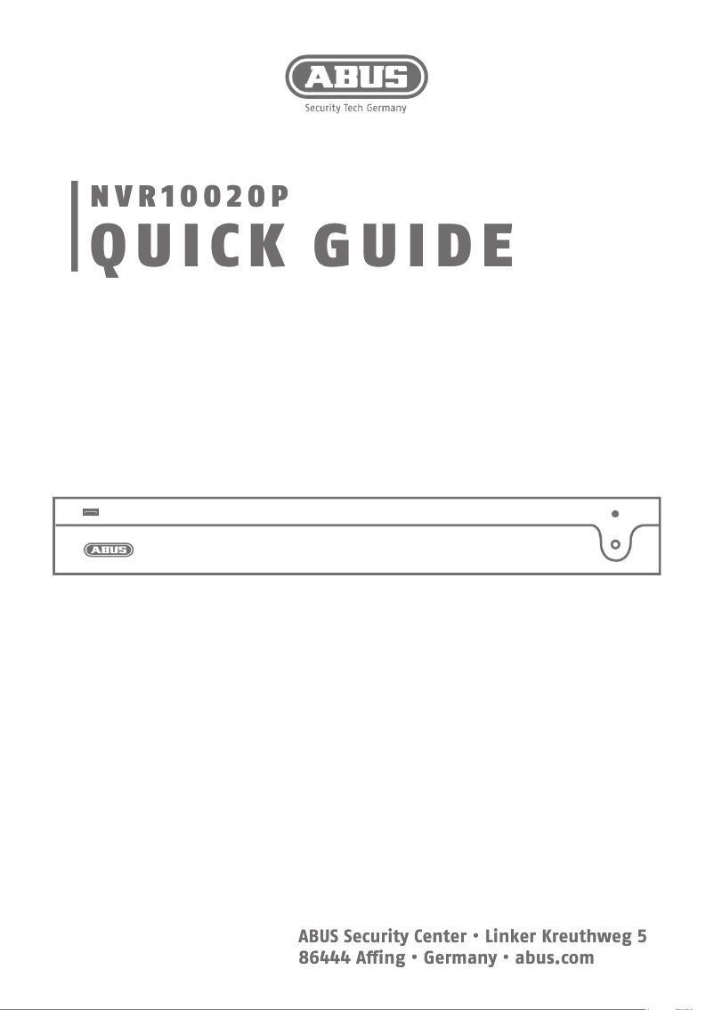 Imagen de la primera página del manual del dispositivo NVR10020P