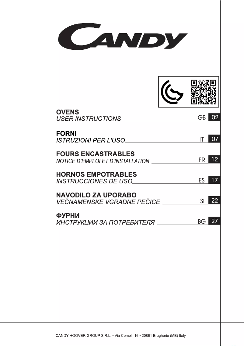 Página 1 del manual Manual de usuario Candy CGHOPK60X/E