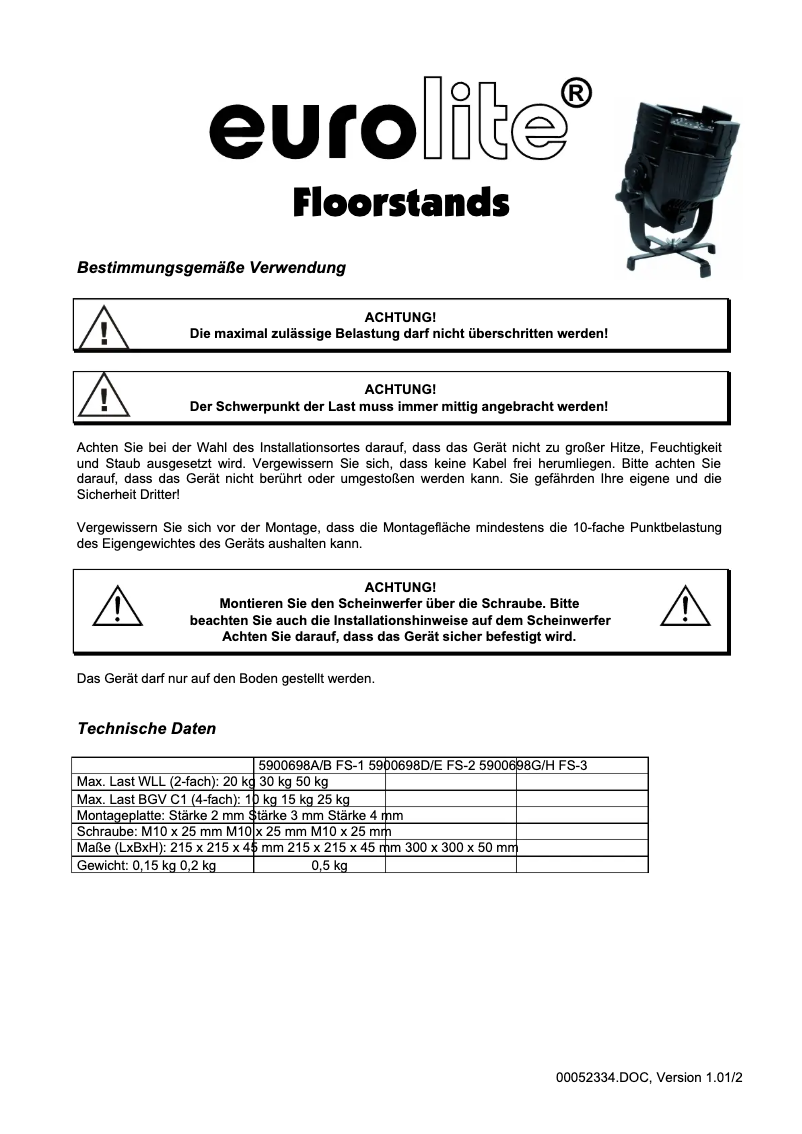 Página nº 1 - Manual de usuario Eurolite FS-3