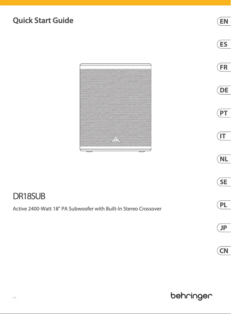 Imagen de la primera página del manual del dispositivo DR18SUB