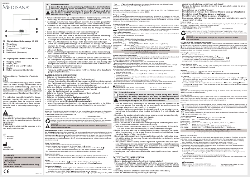 Página nº 1 - Manual de usuario Medisana KS 210