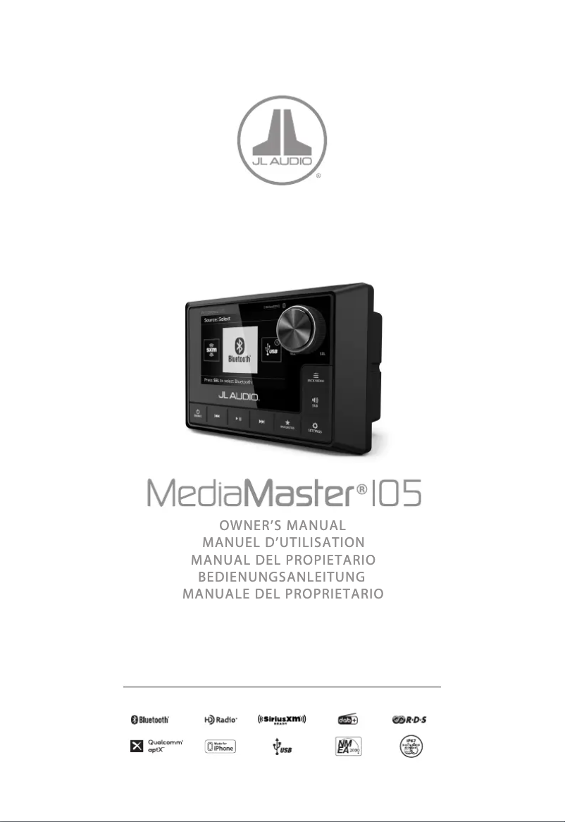 Página nº 1 - Manual de usuario JL Audio MediaMaster 105