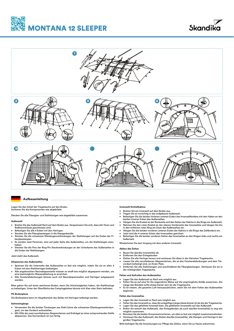 Página 1 del manual Manual de usuario Skandika Montana 12 Sleeper