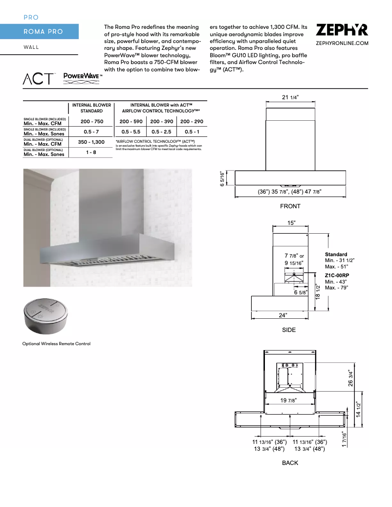 Imagen de la primera página del manual del dispositivo ZRPE48AS