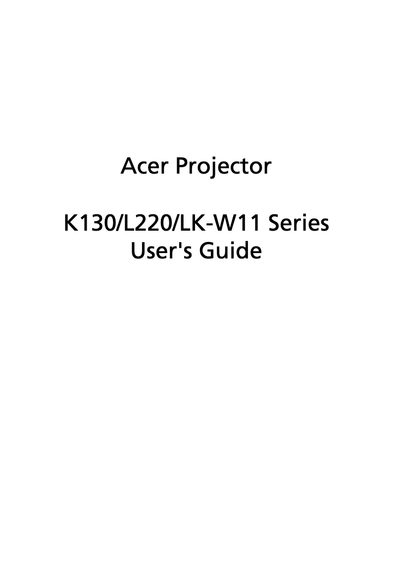 Imagen de la primera página del manual del dispositivo K130