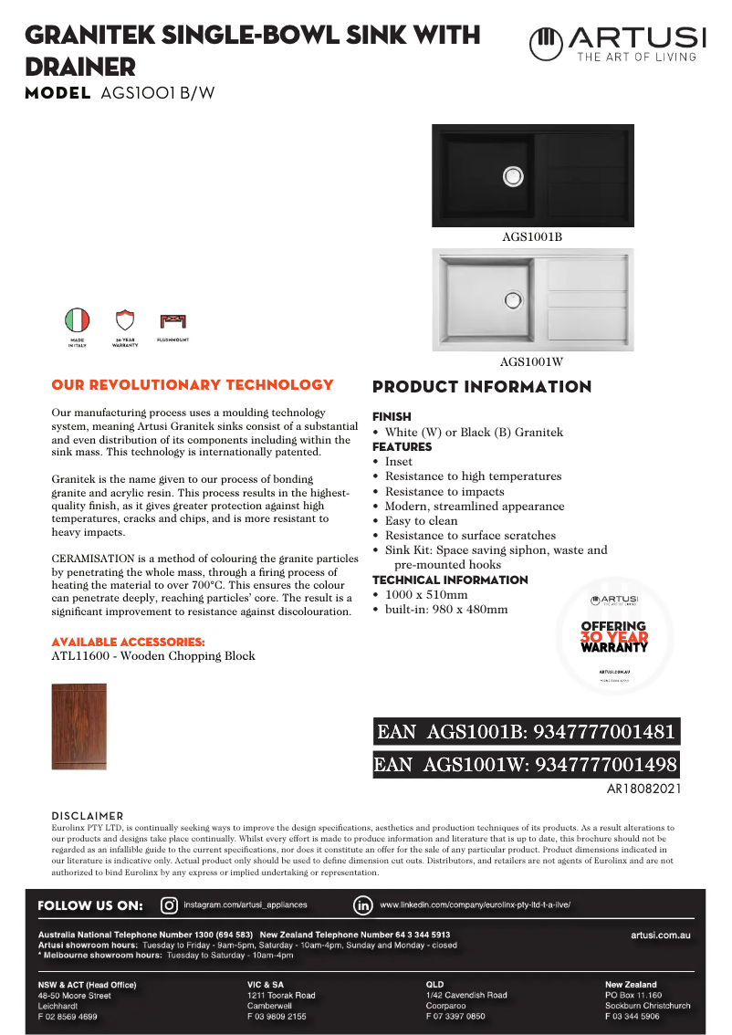 Imagen de la primera página del manual del dispositivo AGS1001W