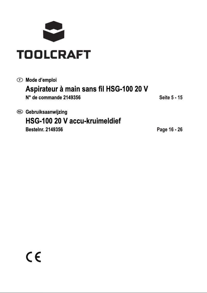 Página 1 del manual Manual de usuario Toolcraft HSG-100