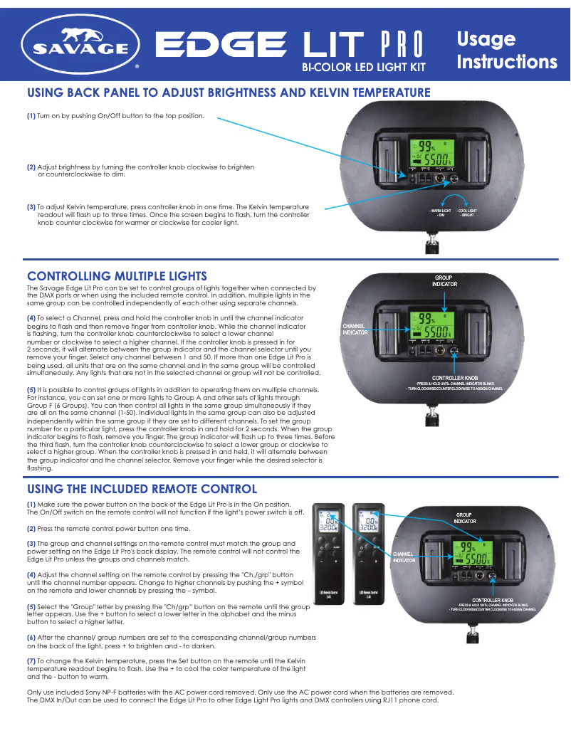 Imagen de la primera página del manual del dispositivo Edge Lit Pro