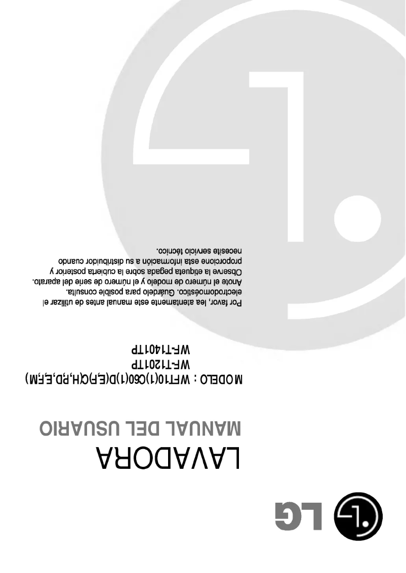 Página nº 1 - Manual de usuario LG WFT11C60EP