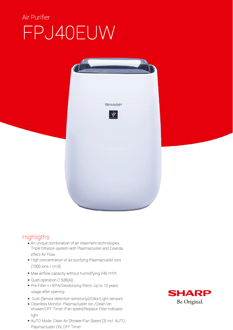 Imagen de la primera página del manual del dispositivo FPJ40EUW