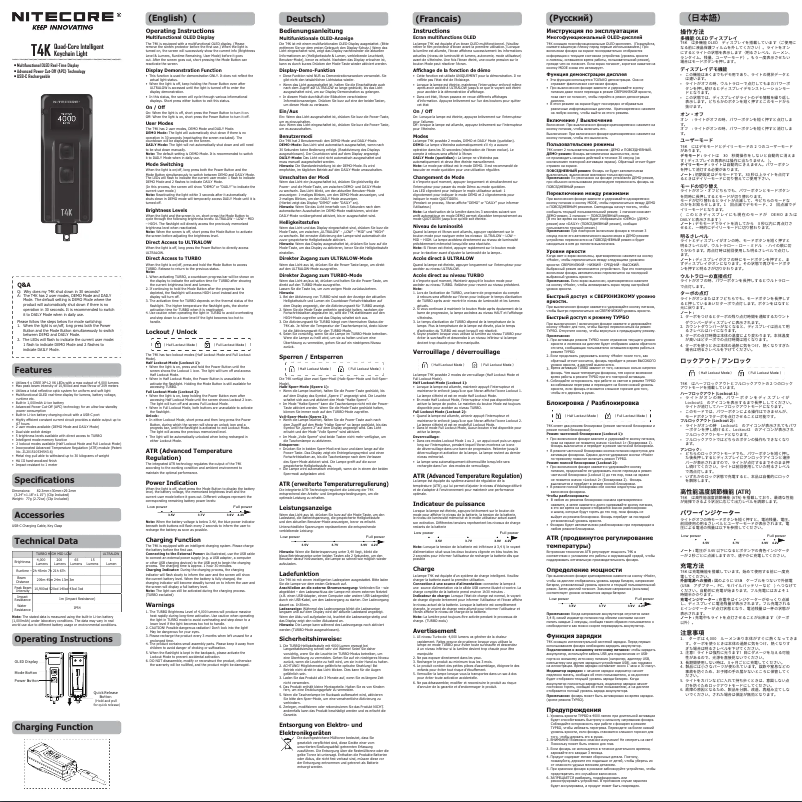 Página 1 del manual Manual de usuario Nitecore T4K