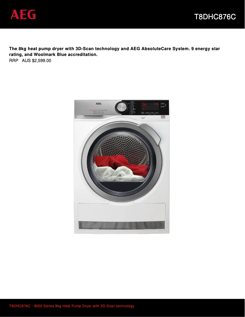 Imagen de la primera página del manual del dispositivo T8DHC876C