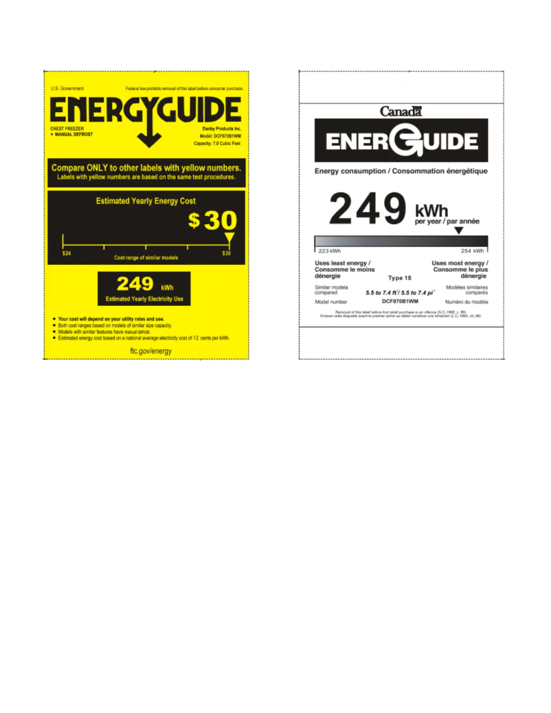 Página nº 1 - Etiqueta energética Danby DCF070B1WM