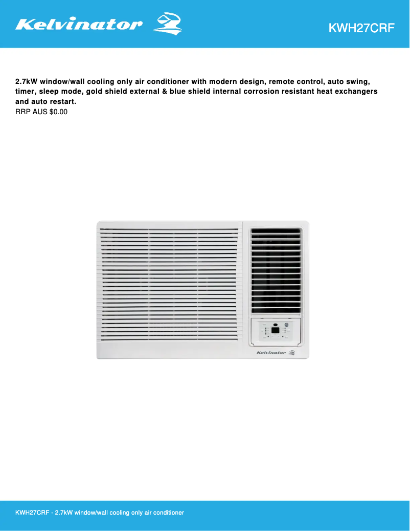 Página 1 del manual Ficha técnica Kelvinator KWH27CRF