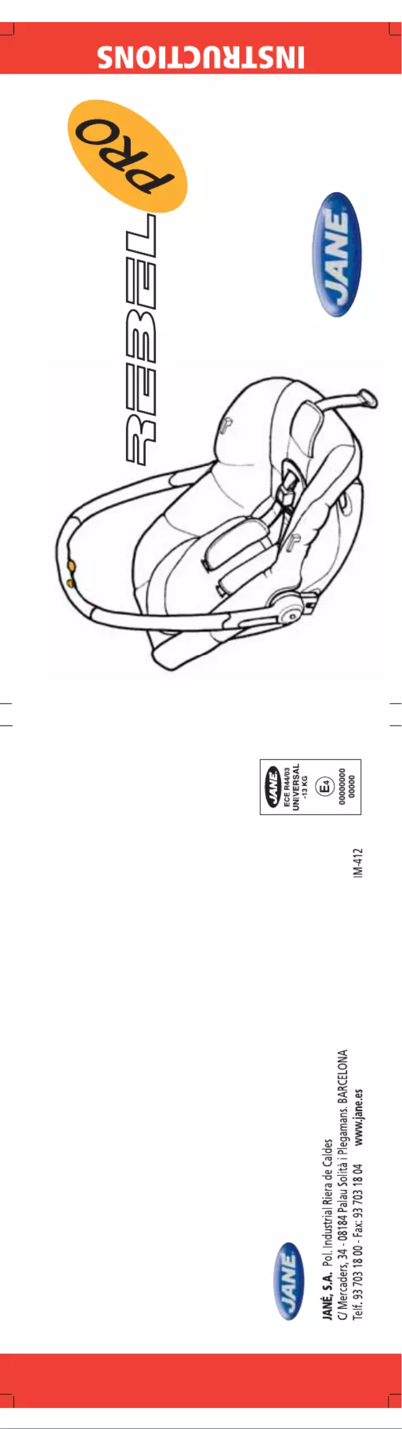 Página 1 del manual Manual de usuario Jane Rebel Pro