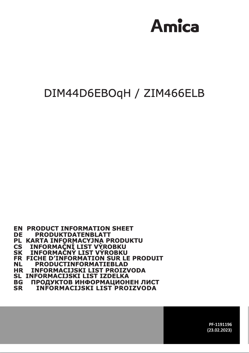 Página nº 1 - Ficha técnica Amica DIM44D6EBOqH