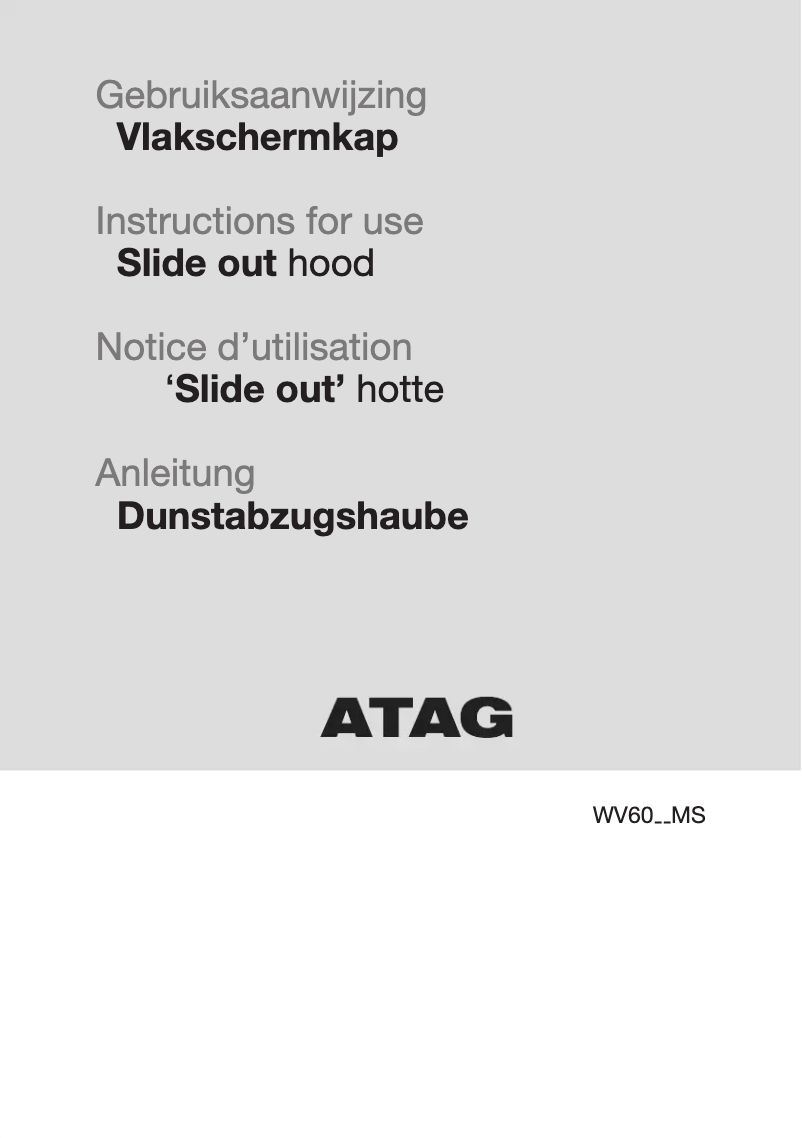 Página 1 del manual Manual de usuario Atag WV6092MS