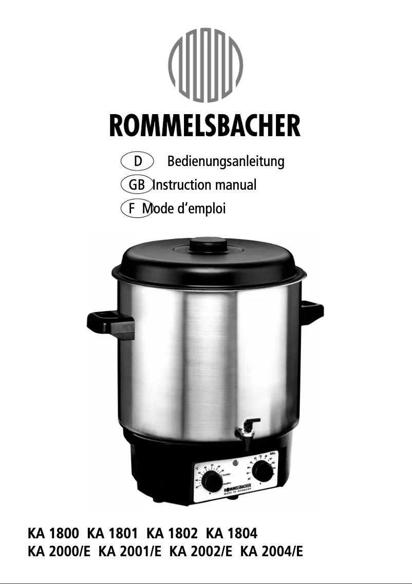 Imagen de la primera página del manual del dispositivo KA 1801