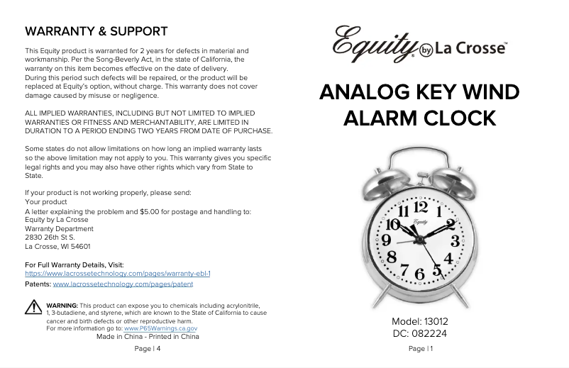 Página nº 1 - Manual de usuario La Crosse Technology 13012