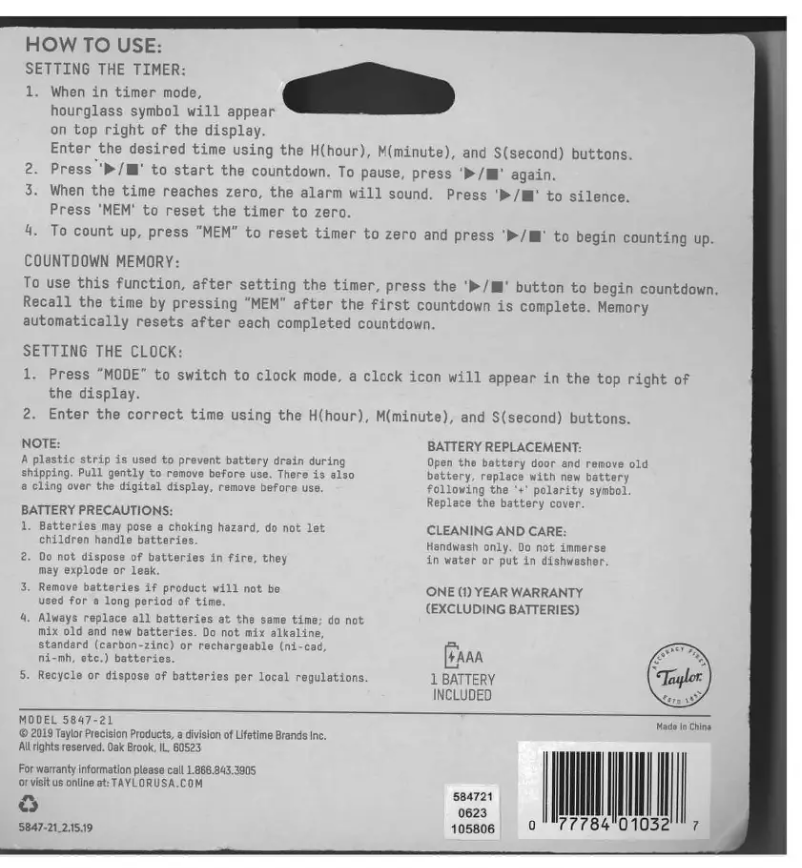 Imagen de la primera página del manual del dispositivo 584721