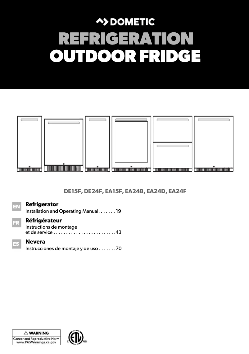 Imagen de la primera página del manual del dispositivo EA15F