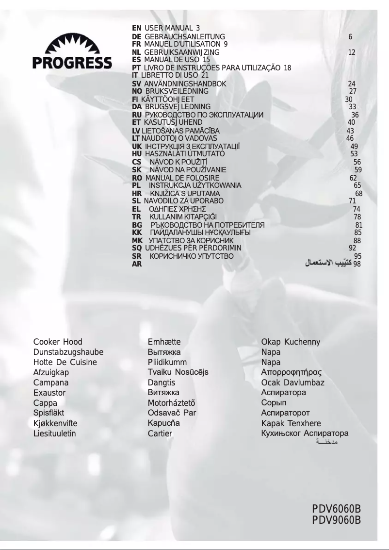 Imagen de la primera página del manual del dispositivo PDV9060B