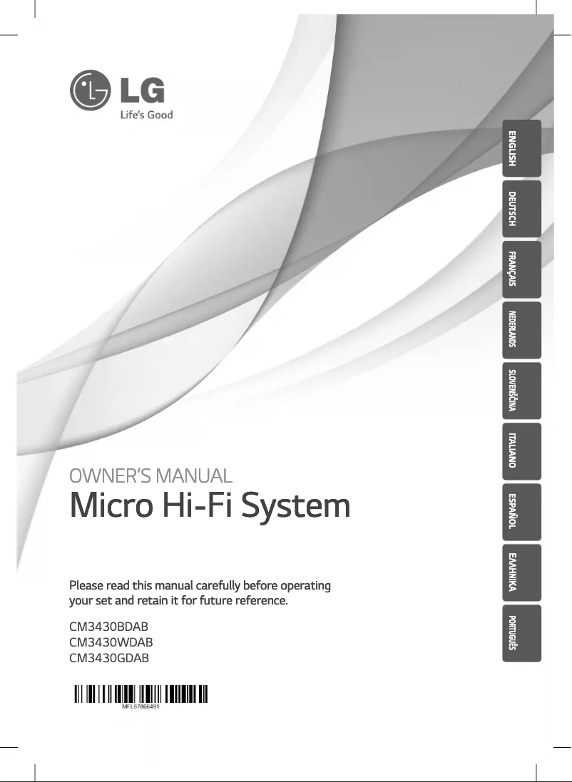 Imagen de la primera página del manual del dispositivo CM3430WDAB