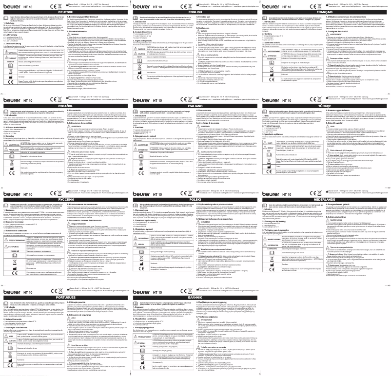 Imagen de la primera página del manual del dispositivo HT 10