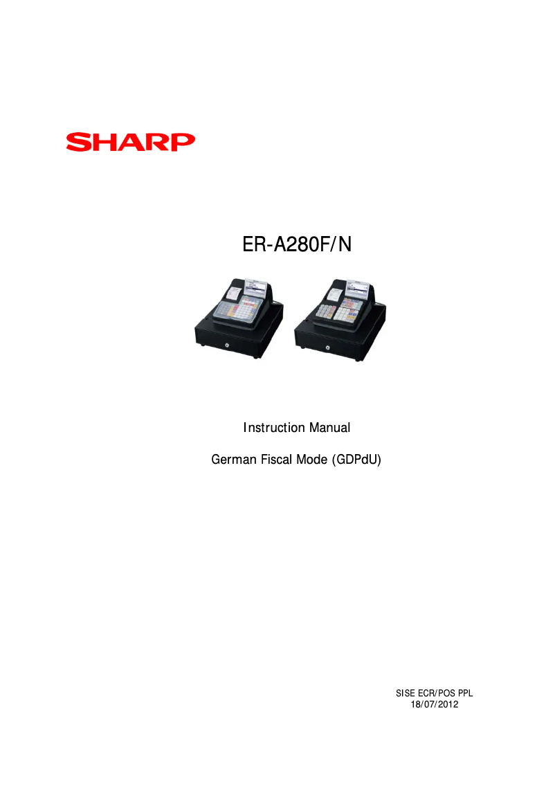 Página 1 del manual Manual de usuario Sharp ER-A280F