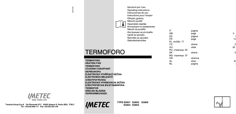Imagen de la primera página del manual del dispositivo Relaxy CHP-03