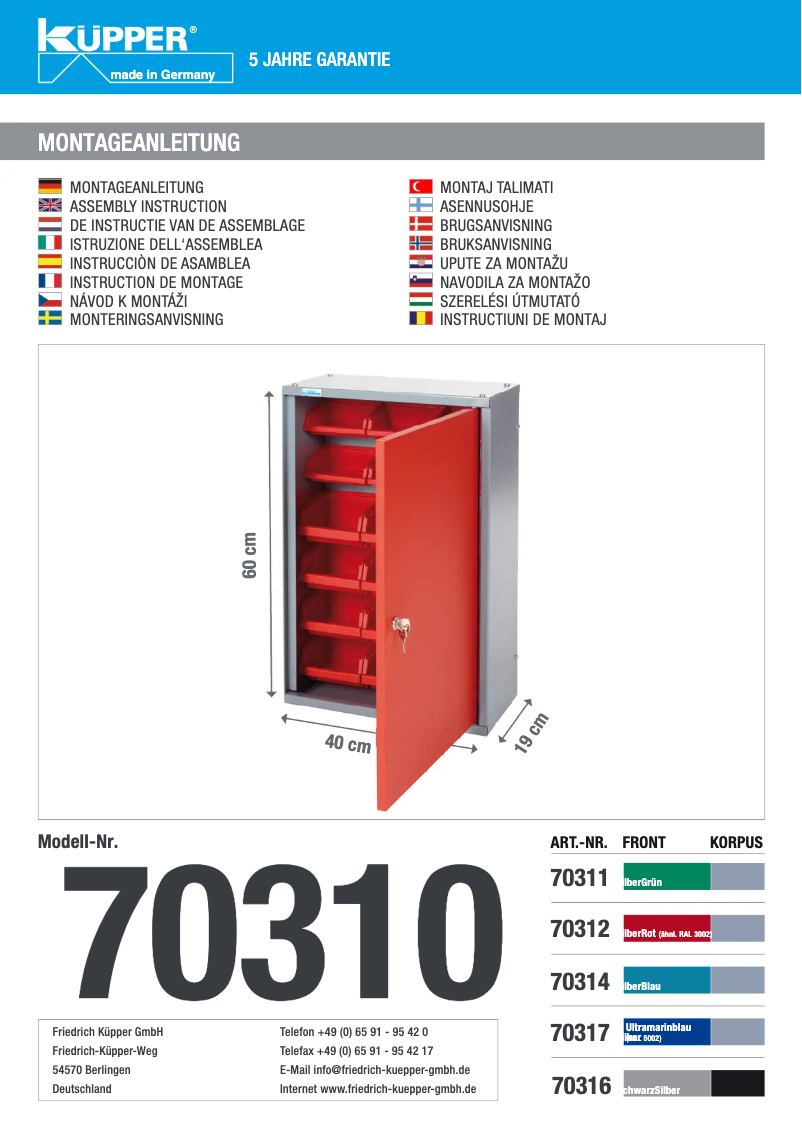 Imagen de la primera página del manual del dispositivo 70317