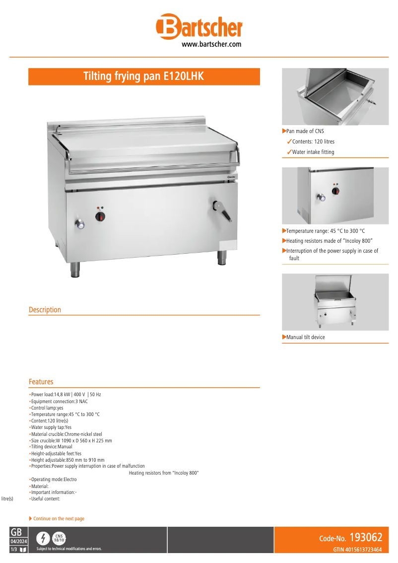 Imagen de la primera página del manual del dispositivo E120LHK