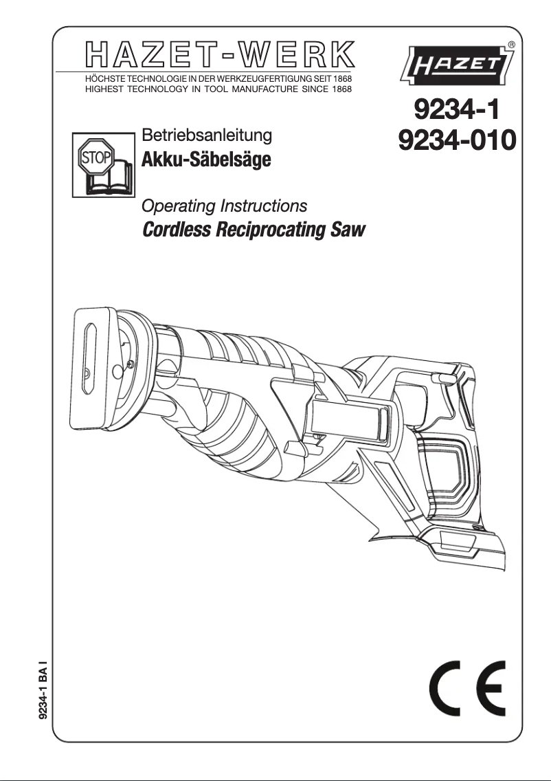 Imagen de la primera página del manual del dispositivo 9234-1