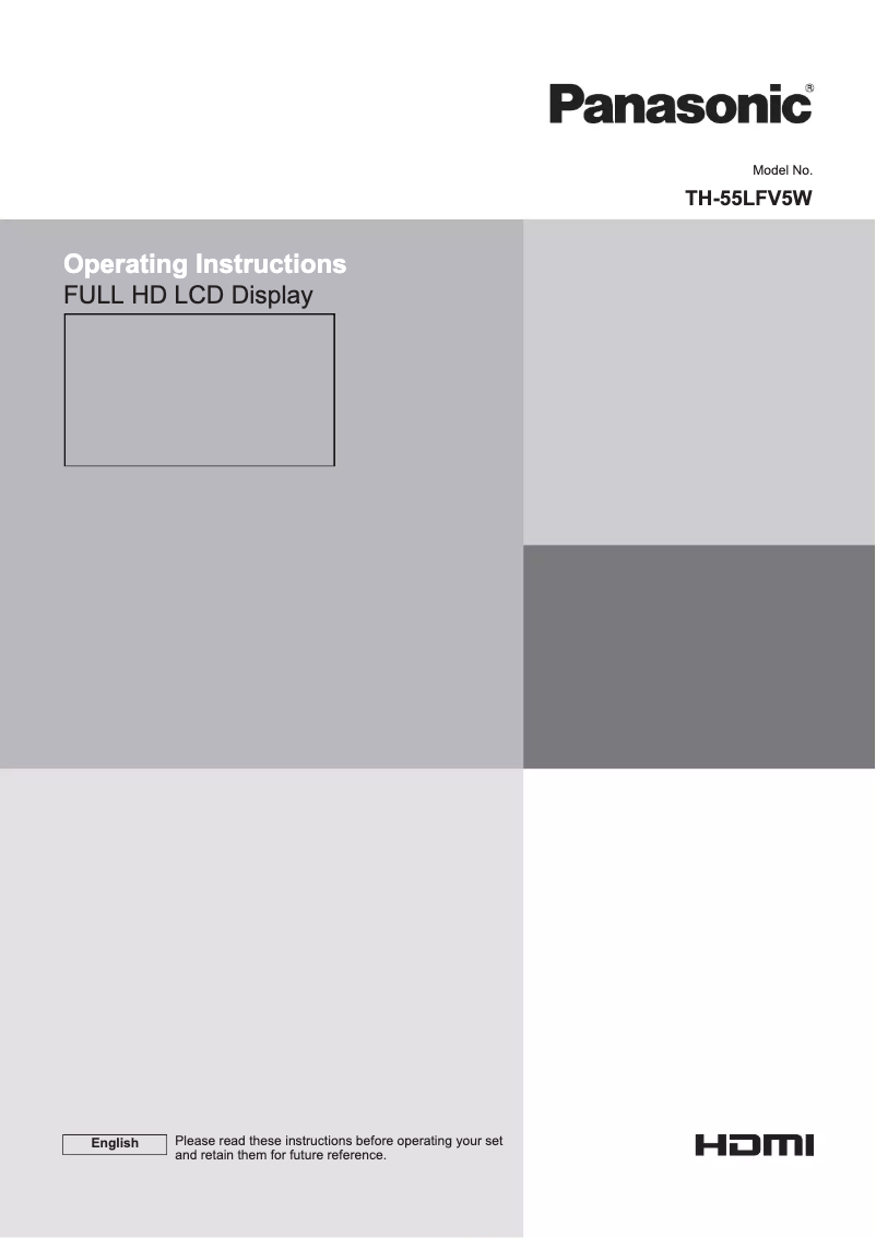 Imagen de la primera página del manual del dispositivo TH-55LFV5W