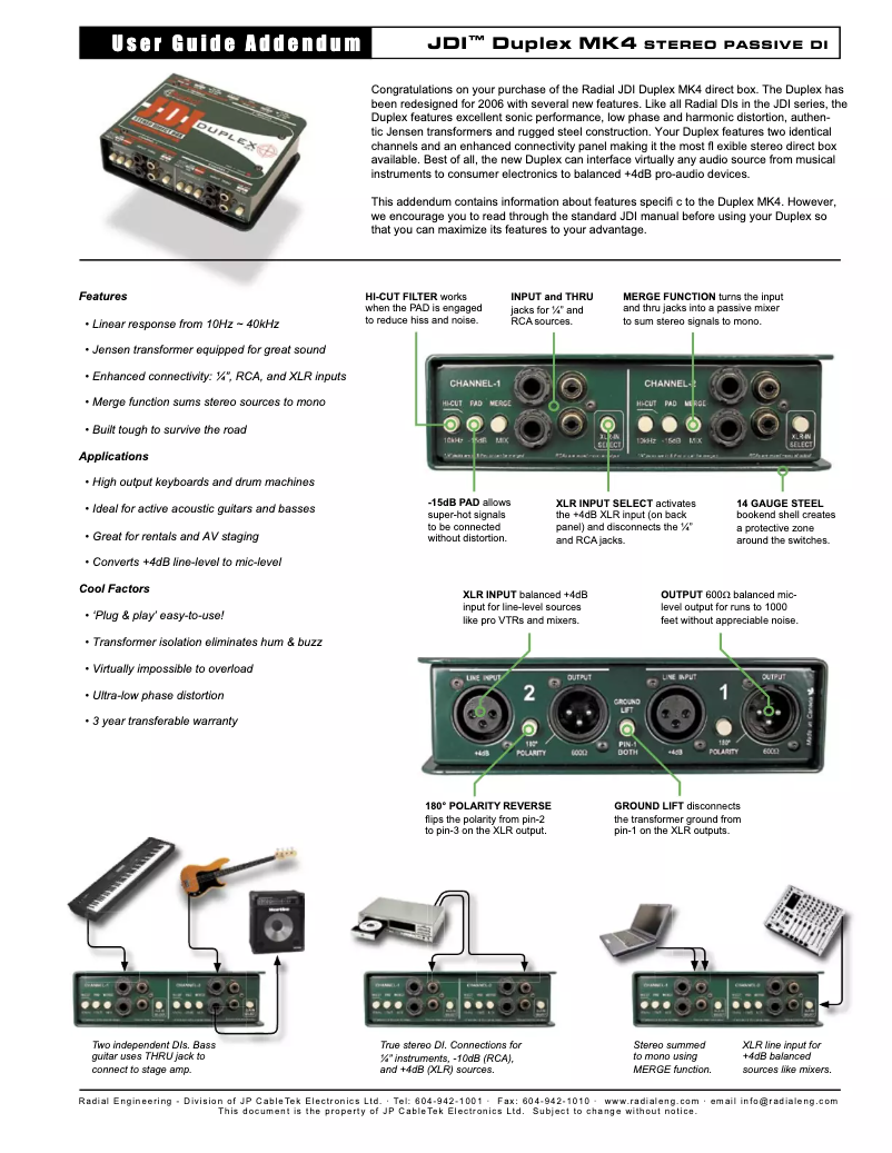 Imagen de la primera página del manual del dispositivo JDI Duplex