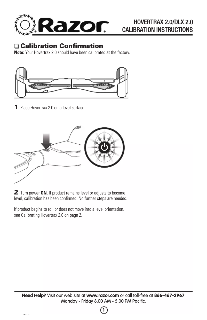 Página 1 del manual Manual de usuario Razor Hovertrax 2.0