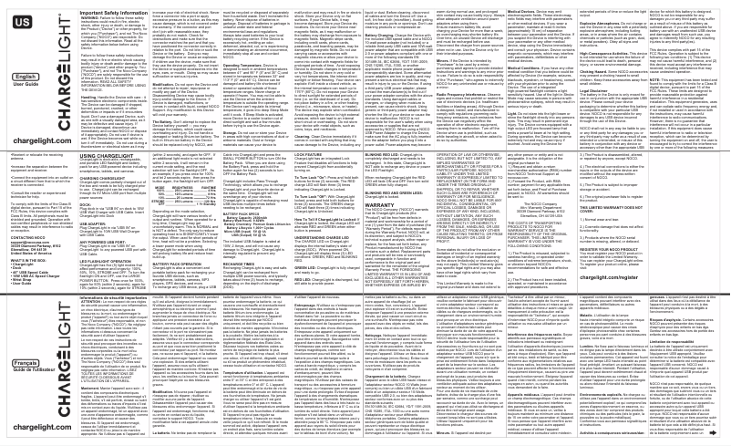 Imagen de la primera página del manual del dispositivo ChargeLight CL3