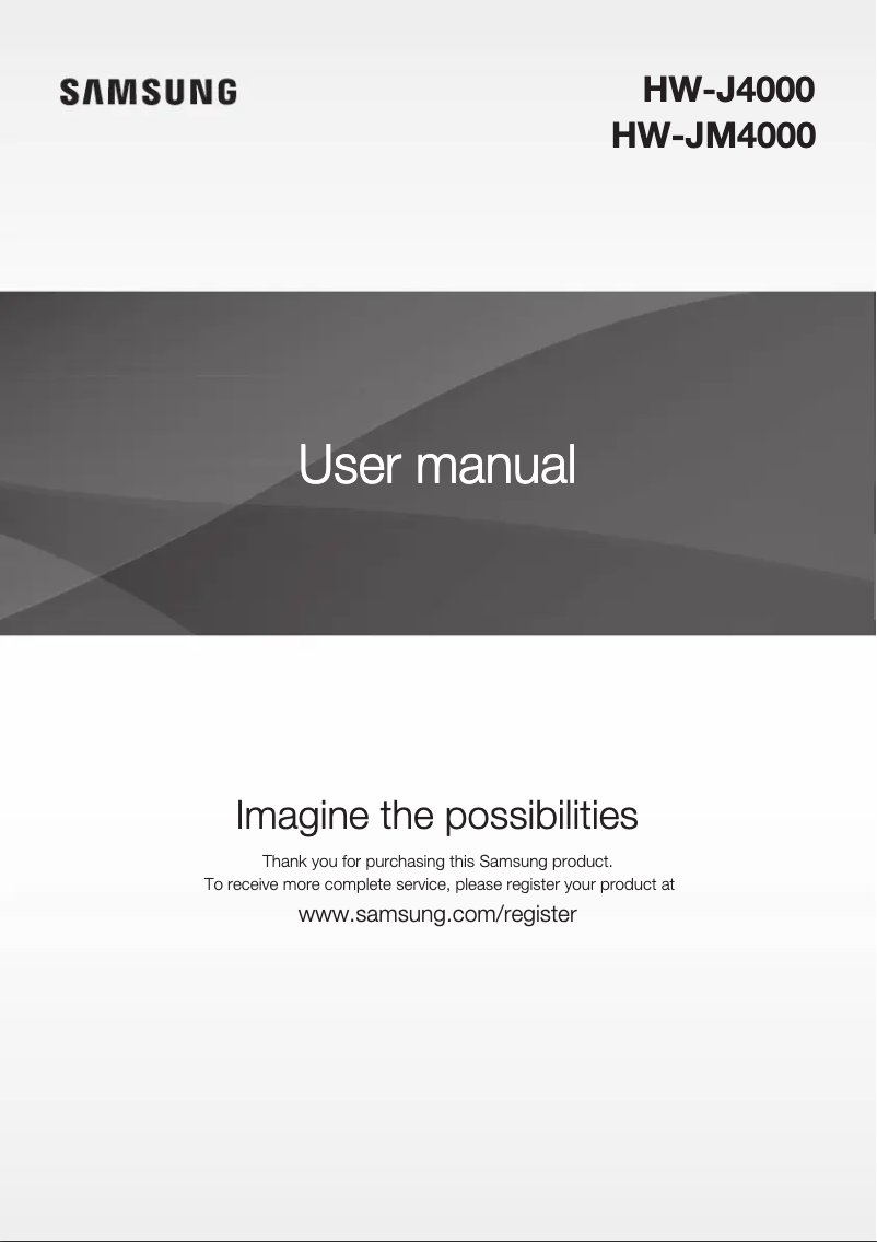 Página 1 del manual Manual de usuario Samsung HW-J4000