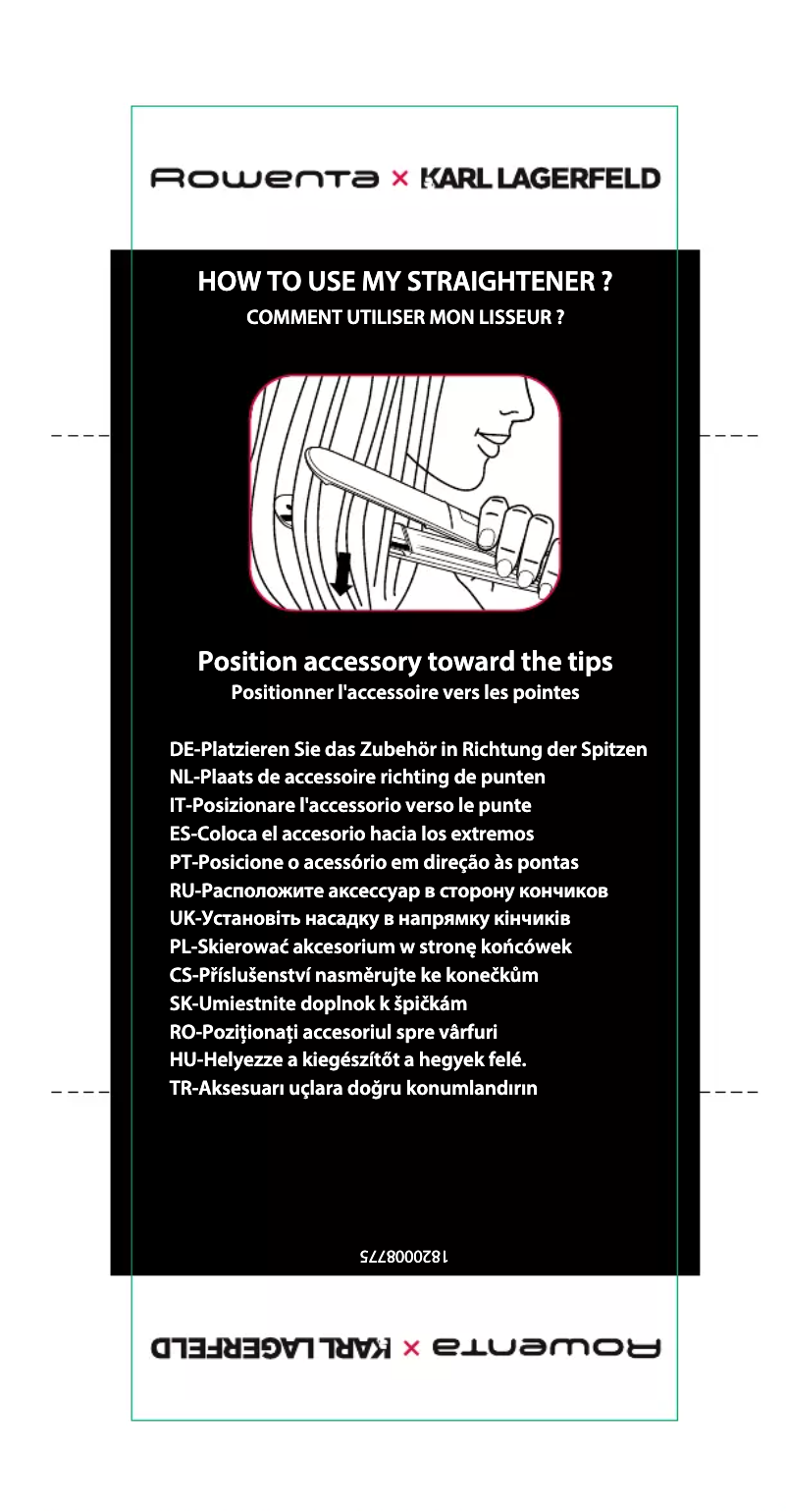 Página nº 1 - Guía de inicio rápido Rowenta KARL LAGERFELD K/ Pro Stylist SF466L
