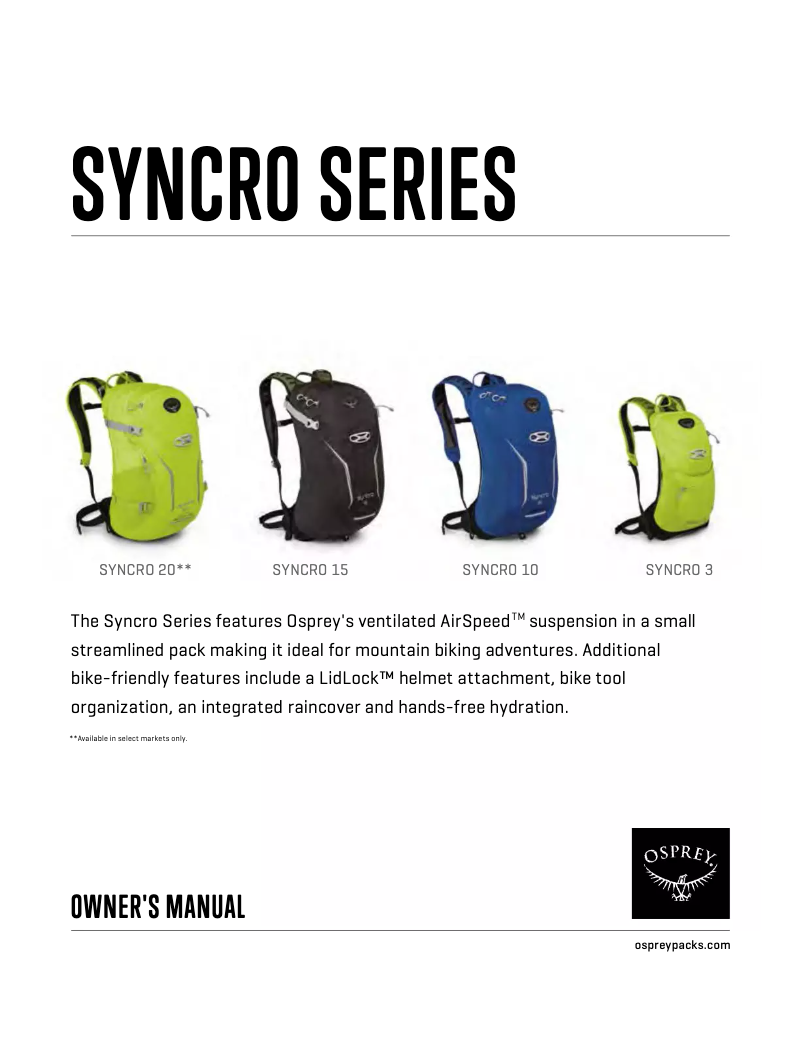 Página 1 del manual Manual de usuario Osprey Syncros 3