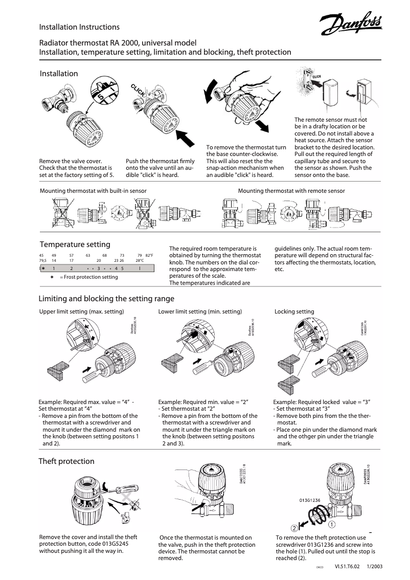 Página nº 1 - Manual de usuario Danfoss RA 2000