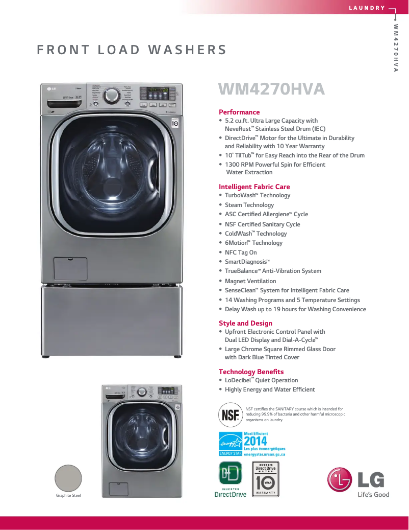 Página nº 1 - Ficha técnica LG WM4270HVA