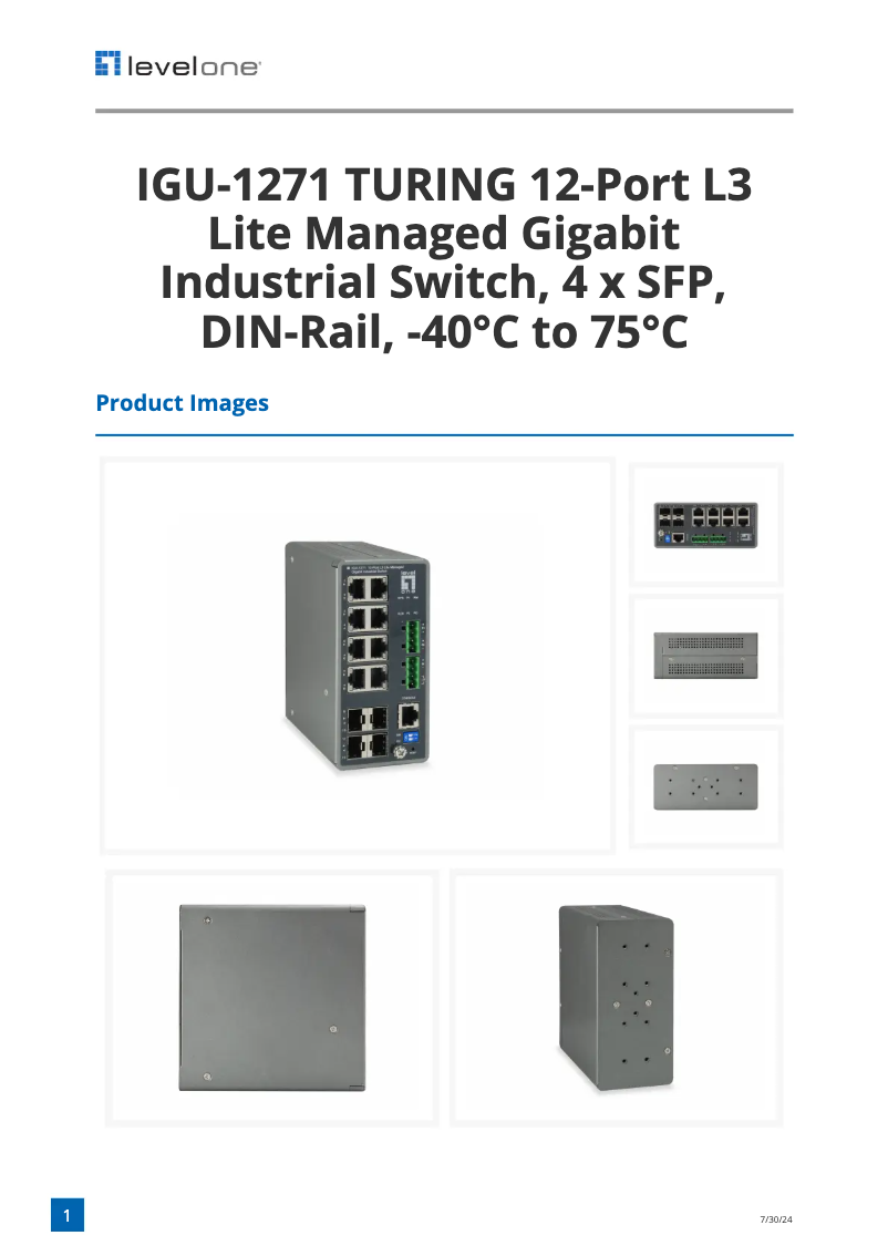 Imagen de la primera página del manual del dispositivo IGU-1271