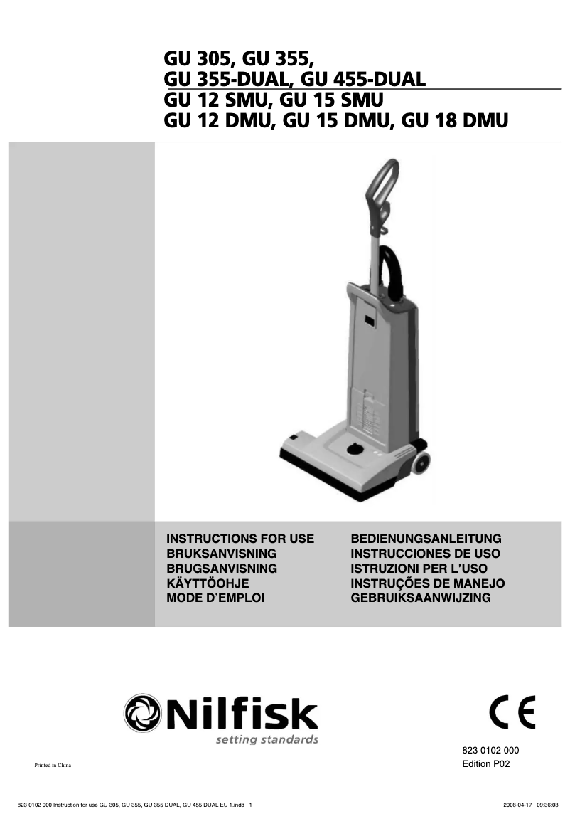 Imagen de la primera página del manual del dispositivo GU 455-DUAL