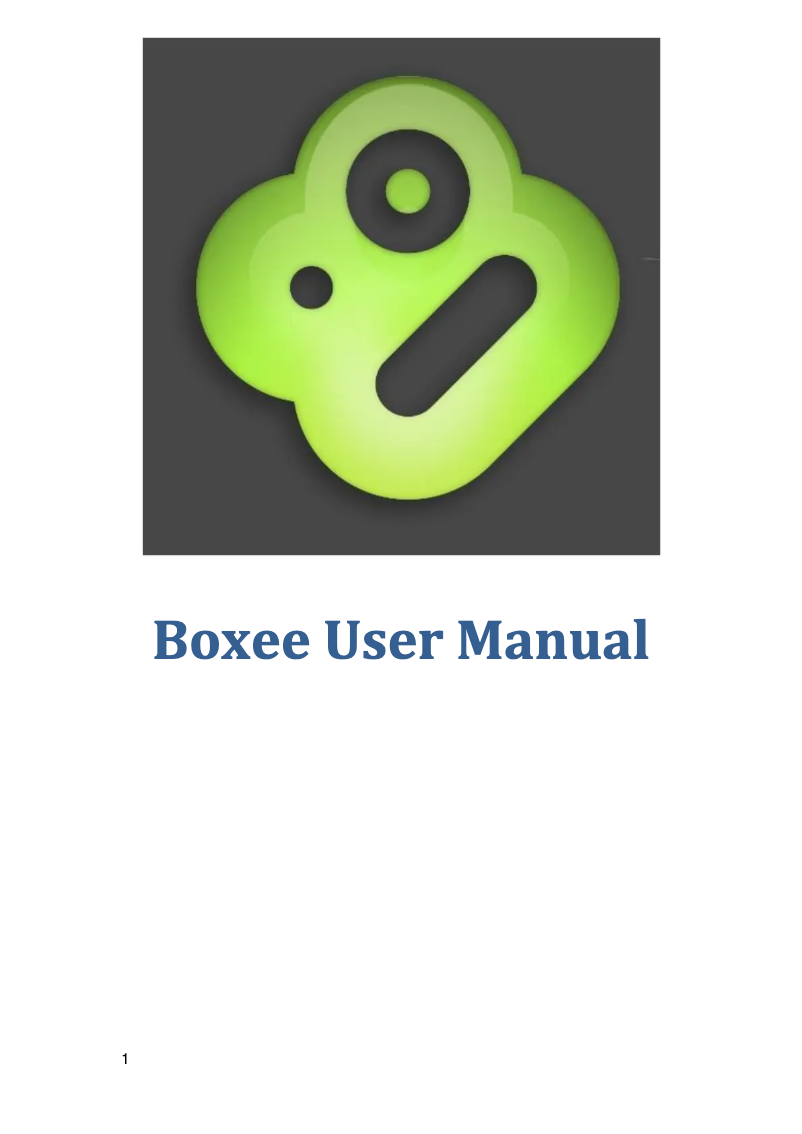 Imagen de la primera página del manual del dispositivo Boxee Box
