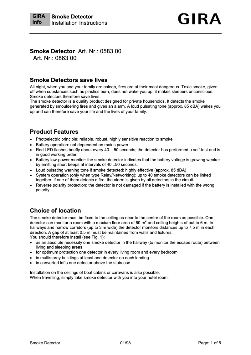 Imagen de la primera página del manual del dispositivo 0583 00