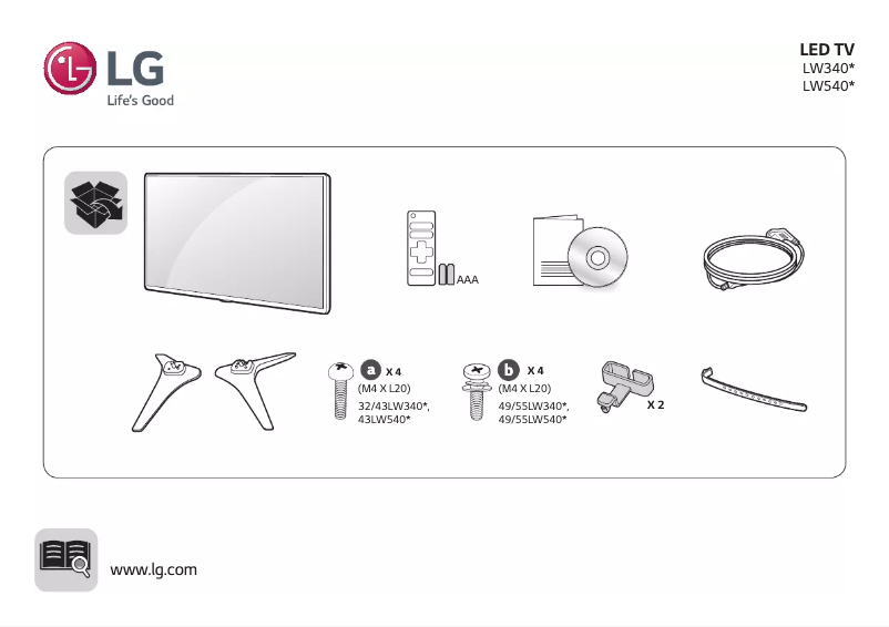 Imagen de la primera página del manual del dispositivo 49LW340C