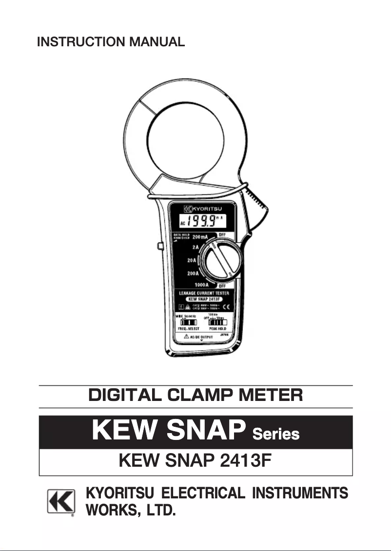 Página nº 1 - Manual de usuario Kyoritsu K2413F